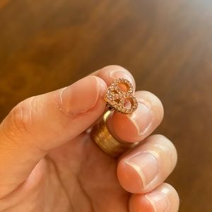 Juicy Couture Heart Peace Sign Single Pave Earring